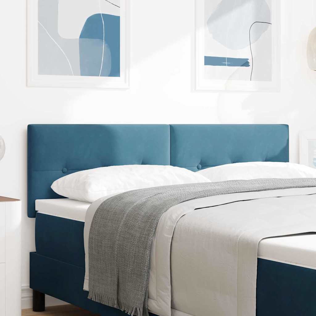 LED glava kreveta s LED trakama Plava 160 cm Baršun