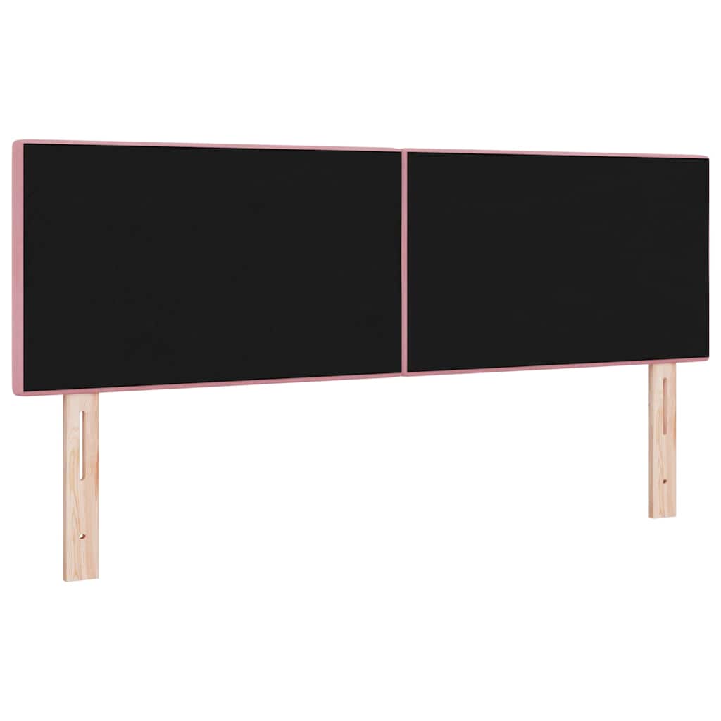 LED glava kreveta s LED trakama Ružičasta 160 cm Baršun