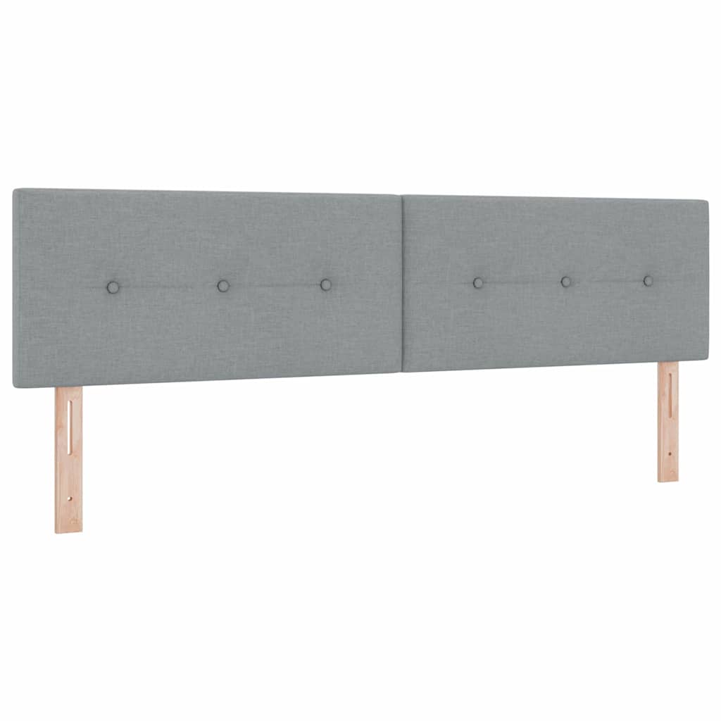 LED glava kreveta s LED trakama Svijetlo siva 180 cm tkanina