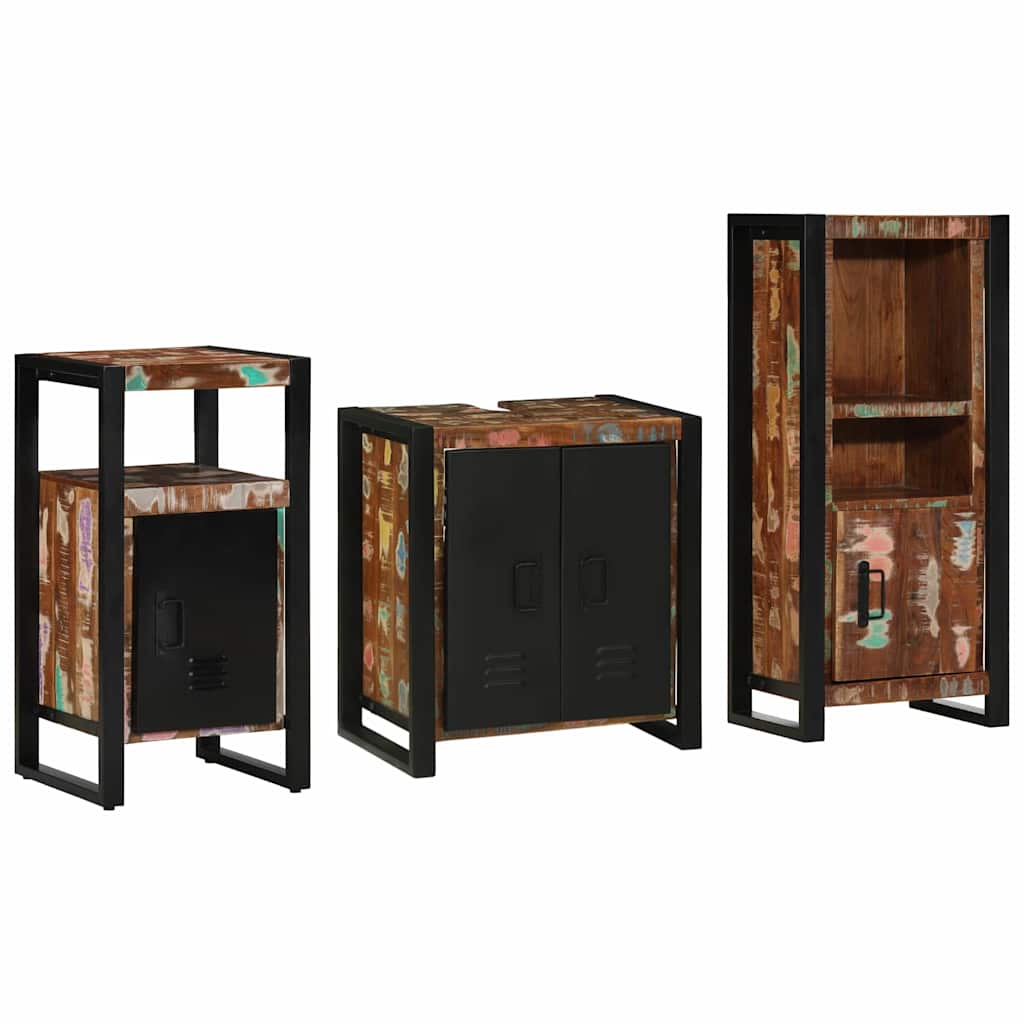 Set namještaja za kupaonicu 3 pcs Čvrsto drvo iz reciklaže