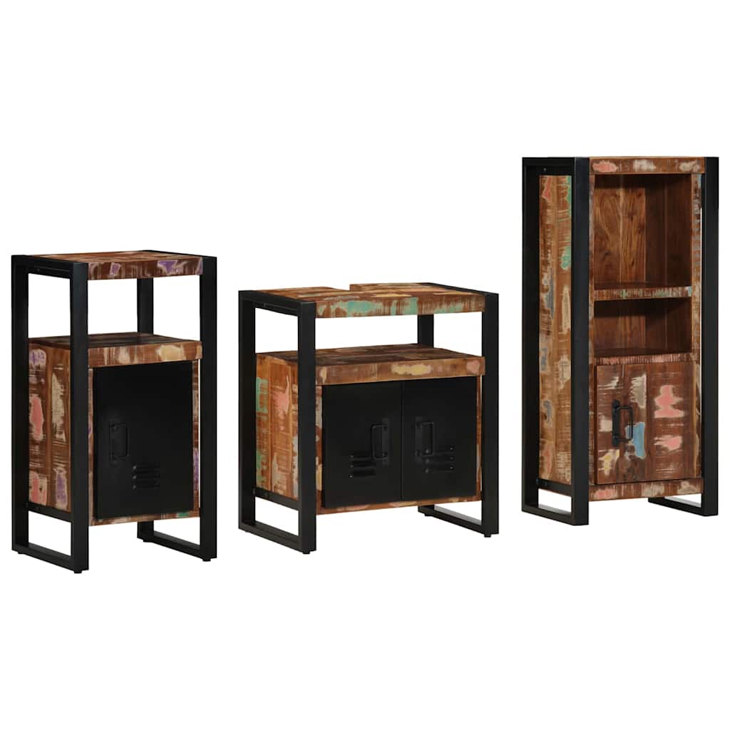Set namještaja za kupaonicu 3 pcs Čvrsto drvo iz reciklaže