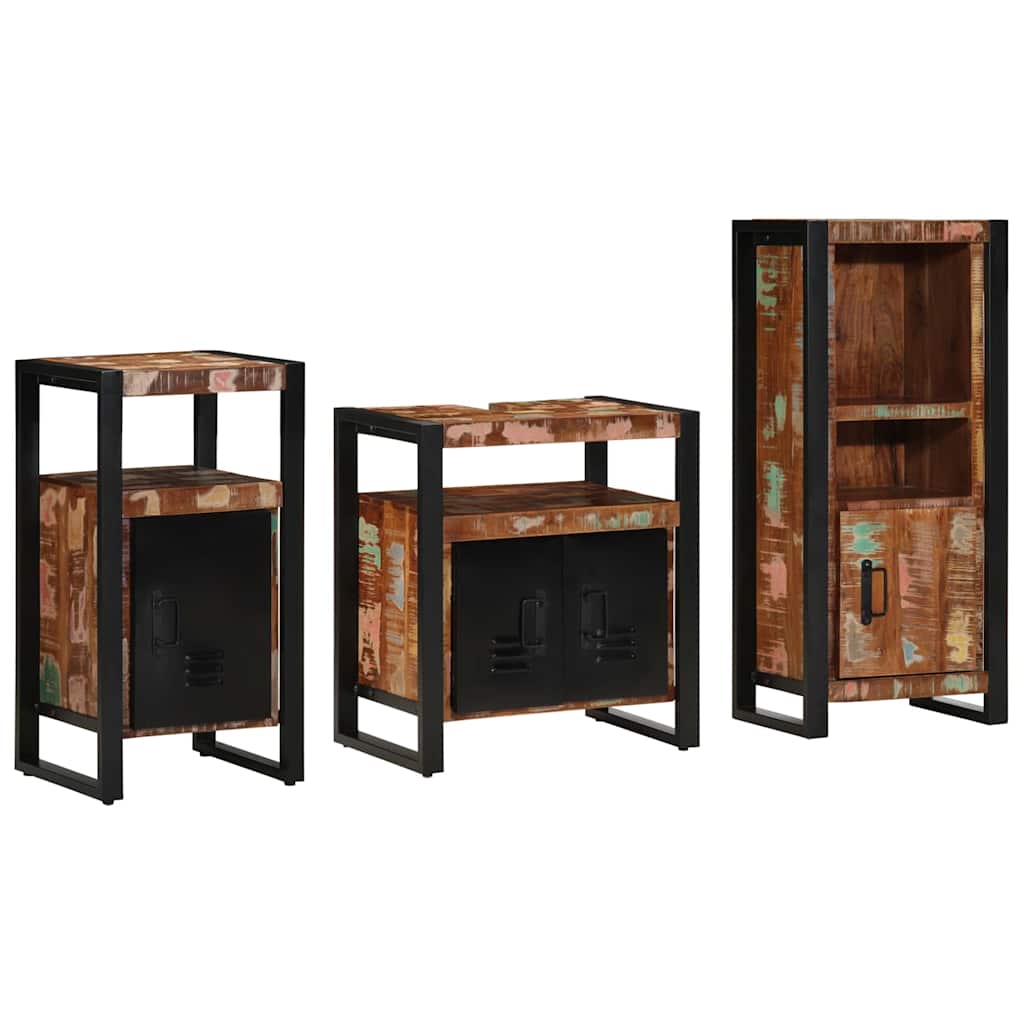 Set namještaja za kupaonicu 3 pcs Čvrsto drvo iz reciklaže
