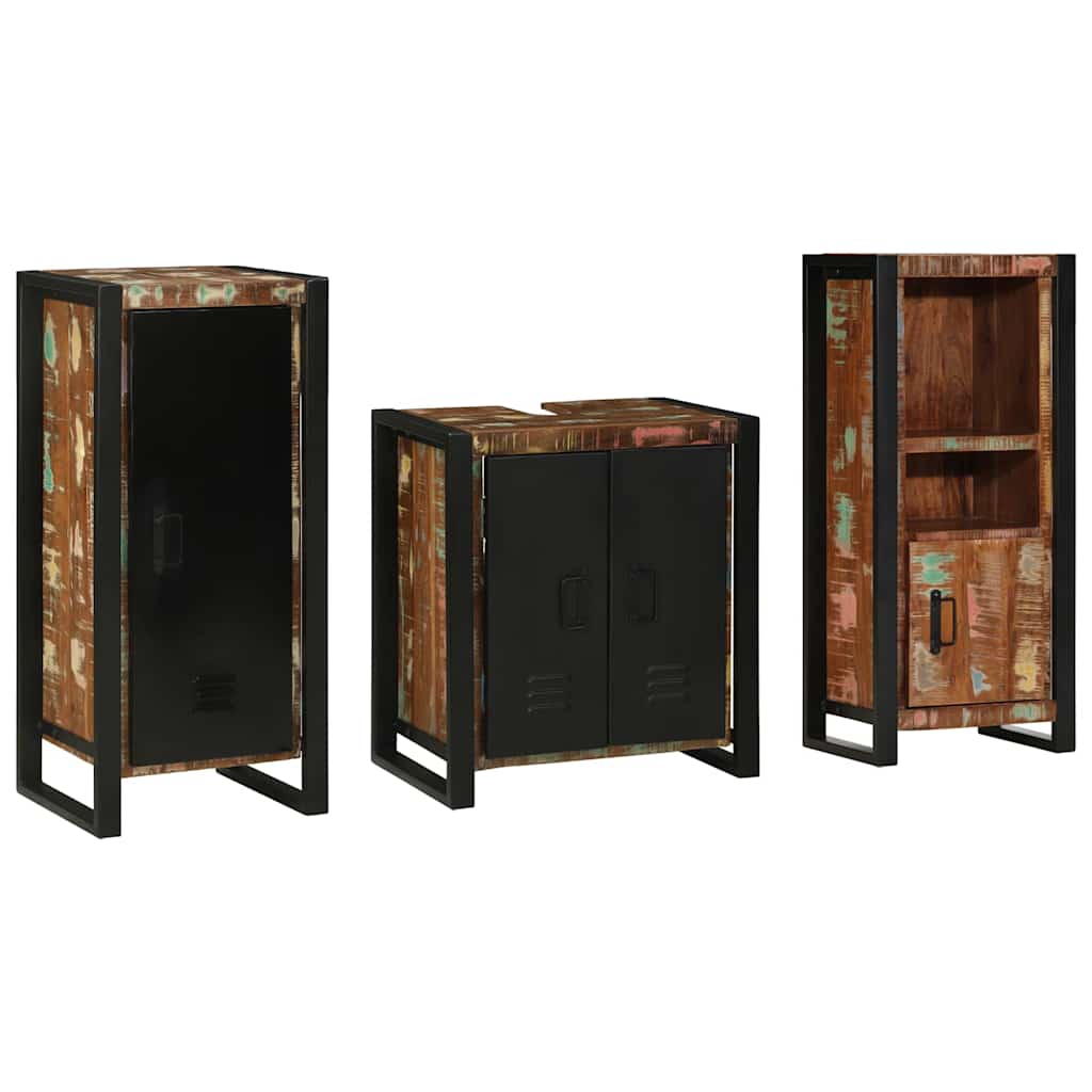 Set namještaja za kupaonicu 3 pcs Čvrsto drvo iz reciklaže