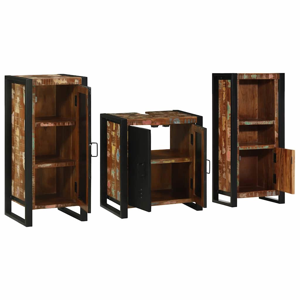 Set namještaja za kupaonicu 3 pcs Čvrsto drvo iz reciklaže