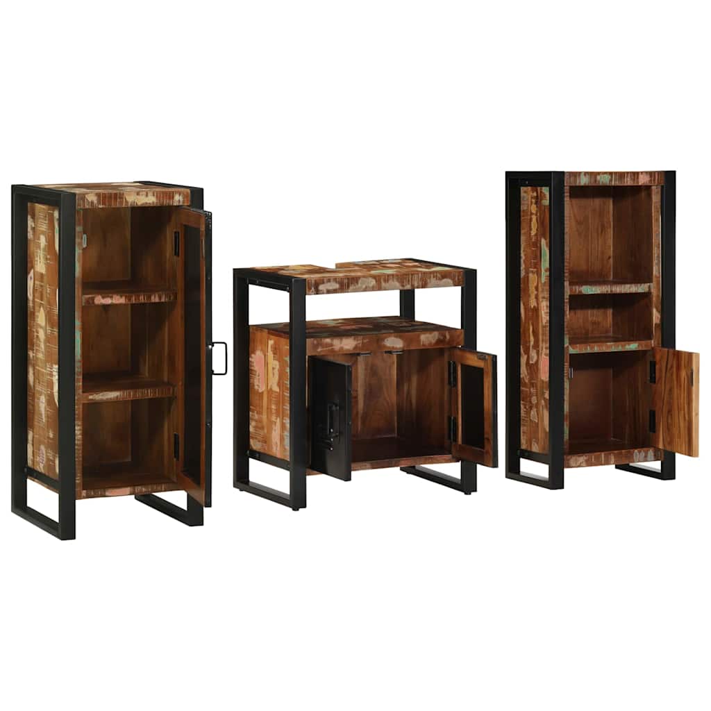 Set namještaja za kupaonicu 3 pcs Čvrsto drvo iz reciklaže