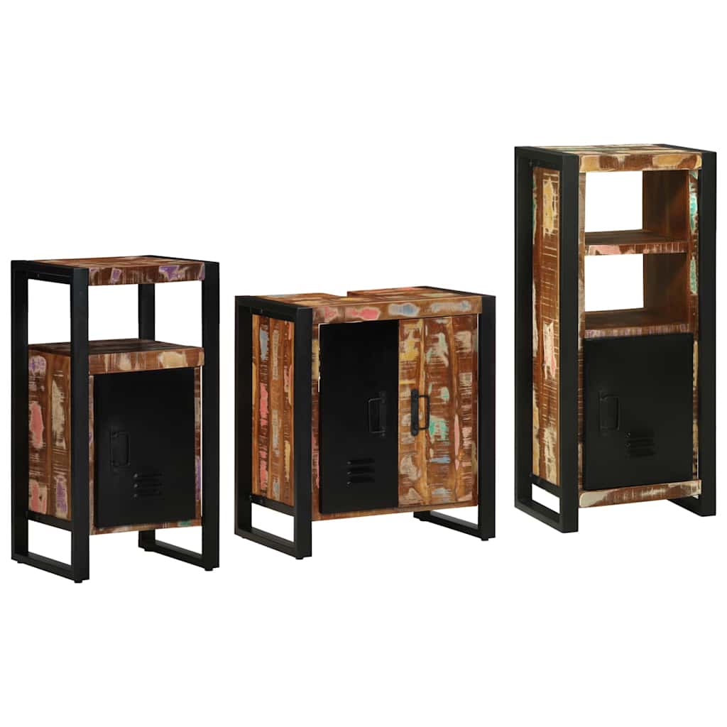 Set namještaja za kupaonicu 3 pcs Čvrsto drvo iz reciklaže