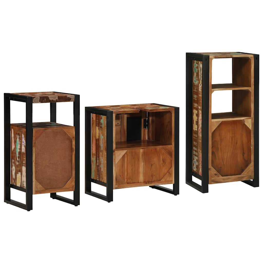 Set namještaja za kupaonicu 3 pcs Čvrsto drvo iz reciklaže