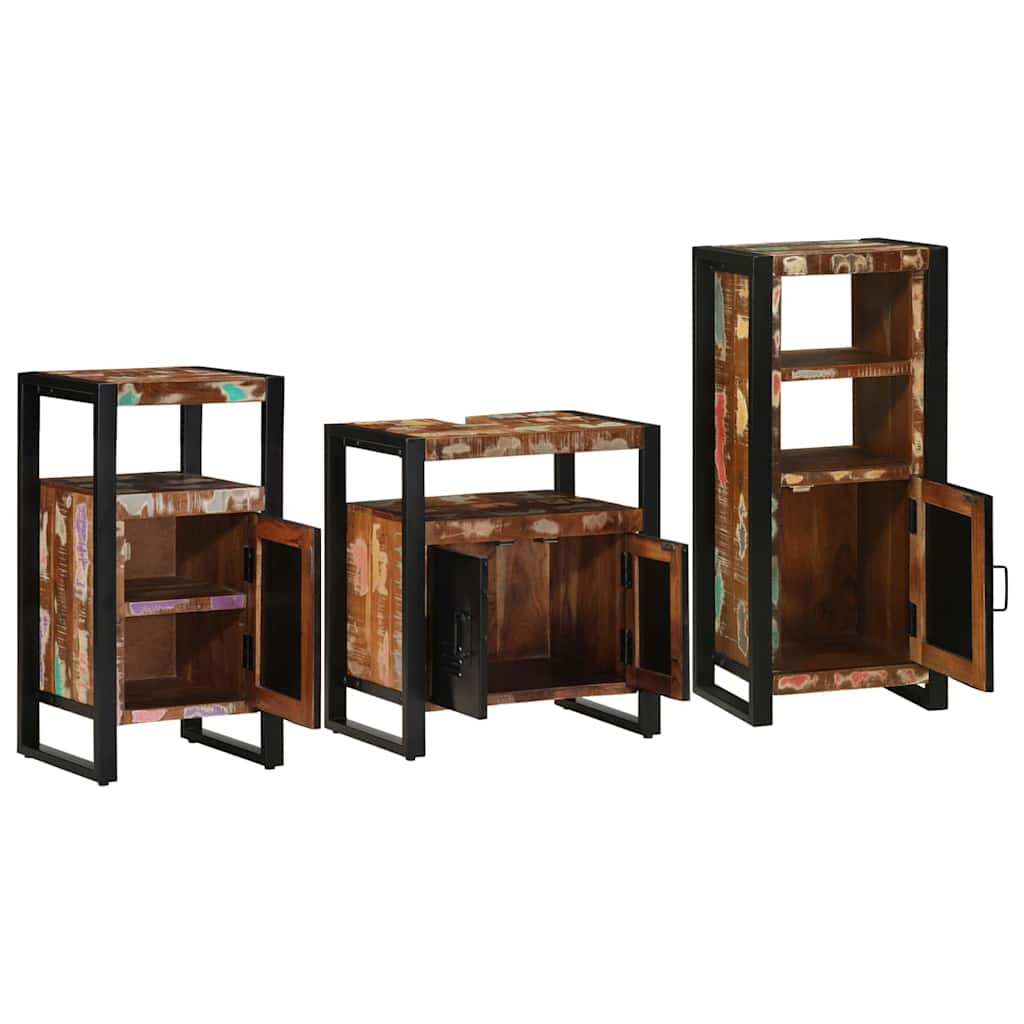 Set namještaja za kupaonicu 3 pcs Čvrsto drvo iz reciklaže