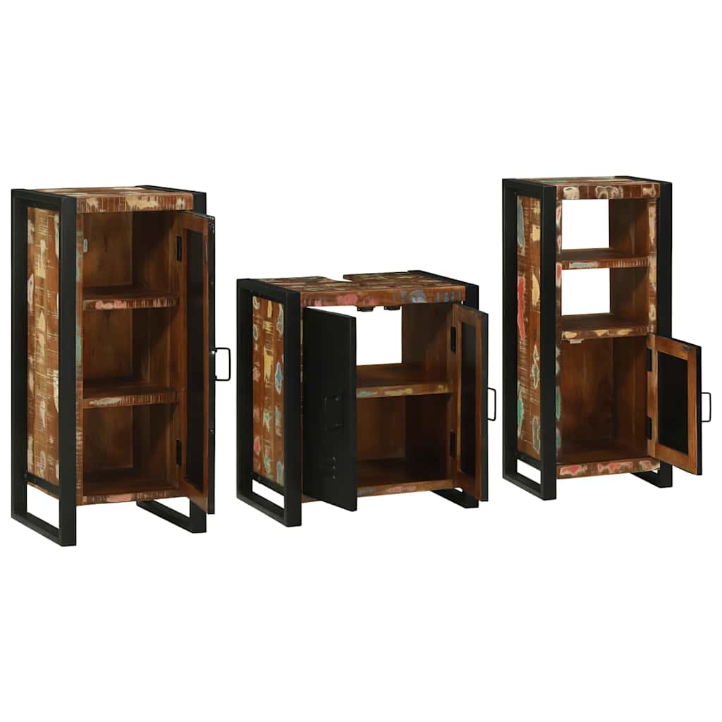 Set namještaja za kupaonicu 3 pcs Čvrsto drvo iz reciklaže