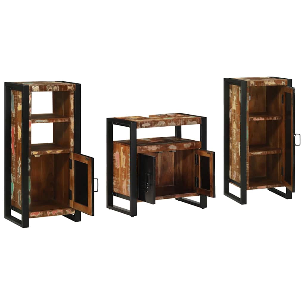 Set namještaja za kupaonicu 3 pcs Čvrsto drvo iz reciklaže