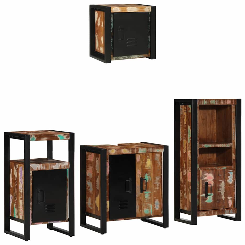 Set namještaja za kupaonicu 4 pcs Čvrsto drvo iz reciklaže
