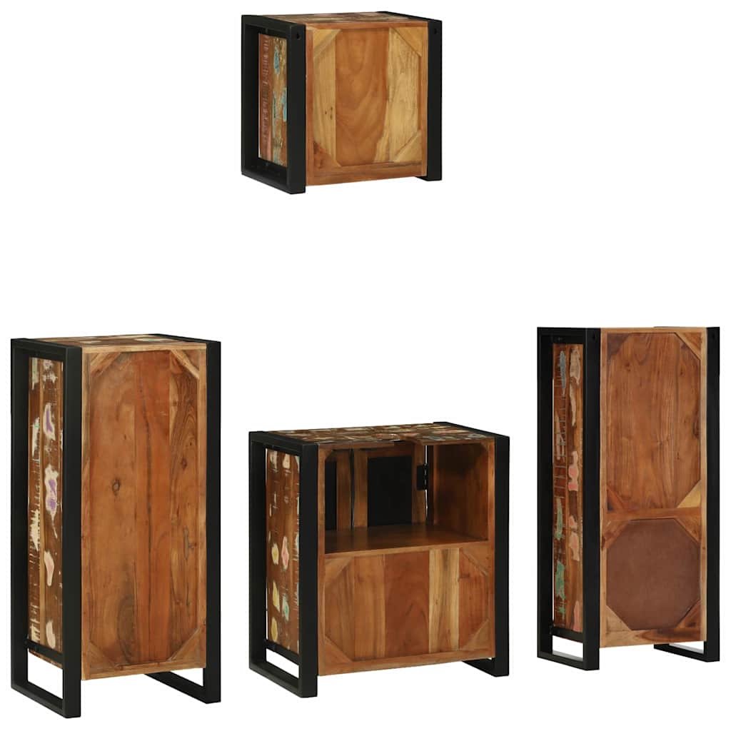 Set namještaja za kupaonicu 4 pcs Čvrsto drvo iz reciklaže