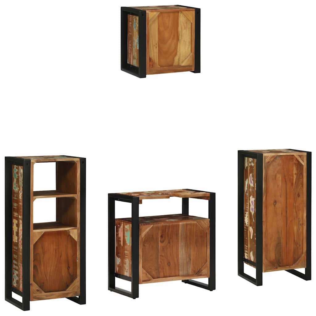 Set namještaja za kupaonicu 4 pcs Čvrsto drvo iz reciklaže