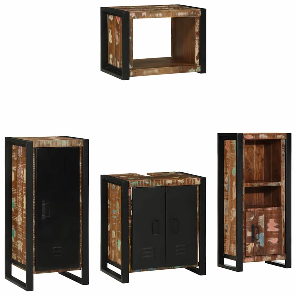 Set namještaja za kupaonicu 4 pcs Čvrsto drvo iz reciklaže