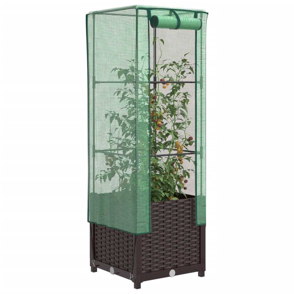 Povišena gredica s pokrovom za staklenik 40 x 40 x 139 cm