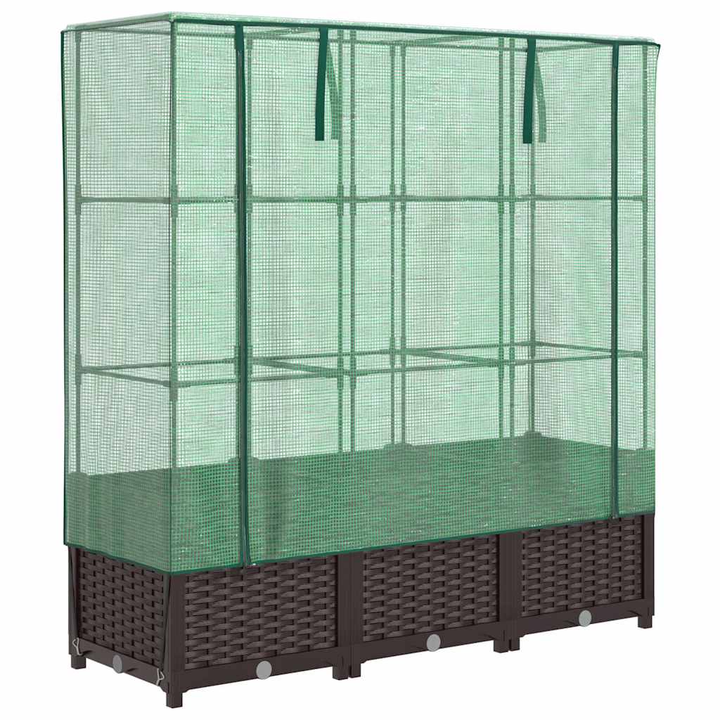 Povišena gredica s pokrovom za staklenik 120 x 40 x 138 cm