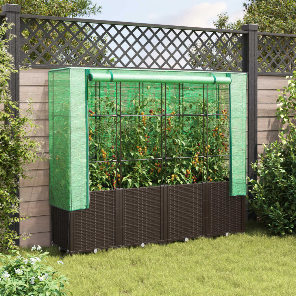 Povišena gredica s pokrovom za staklenik 160 x 40 x 153 cm