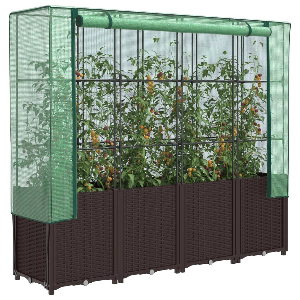Povišena gredica s pokrovom za staklenik 160 x 40 x 153 cm
