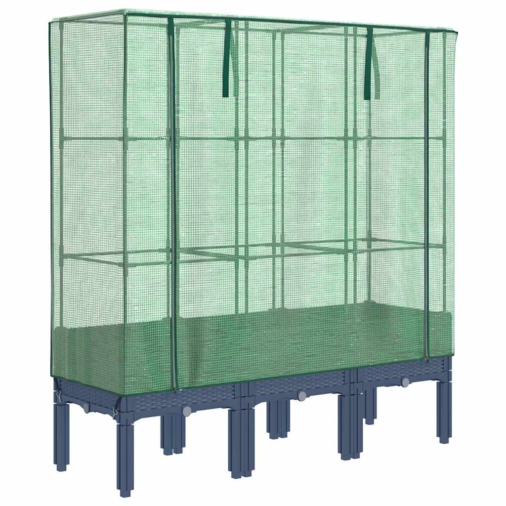 Povišena gredica s pokrovom za staklenik 120 x 40 x 140 cm
