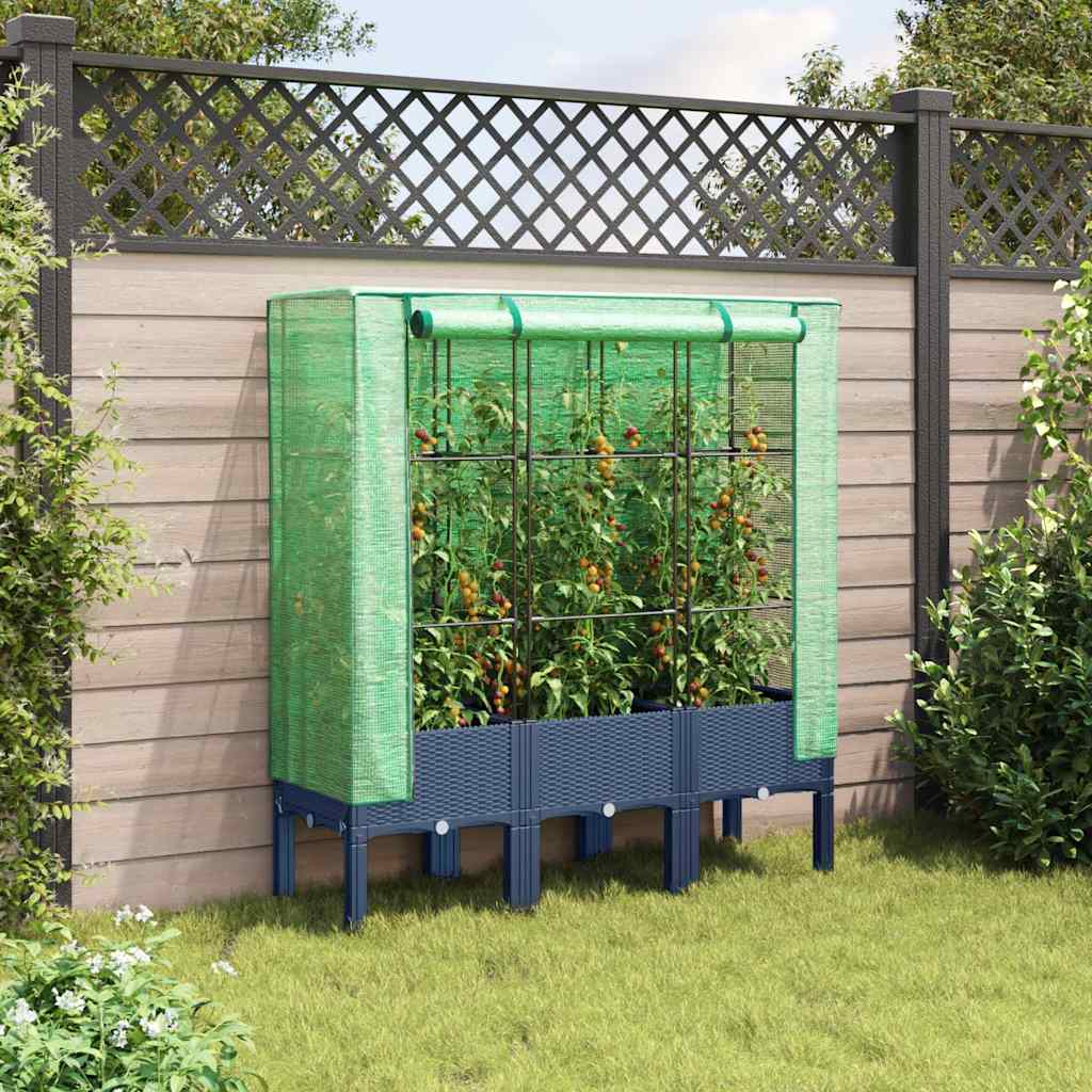 Povišena gredica s pokrovom za staklenik 120 x 40 x 140 cm
