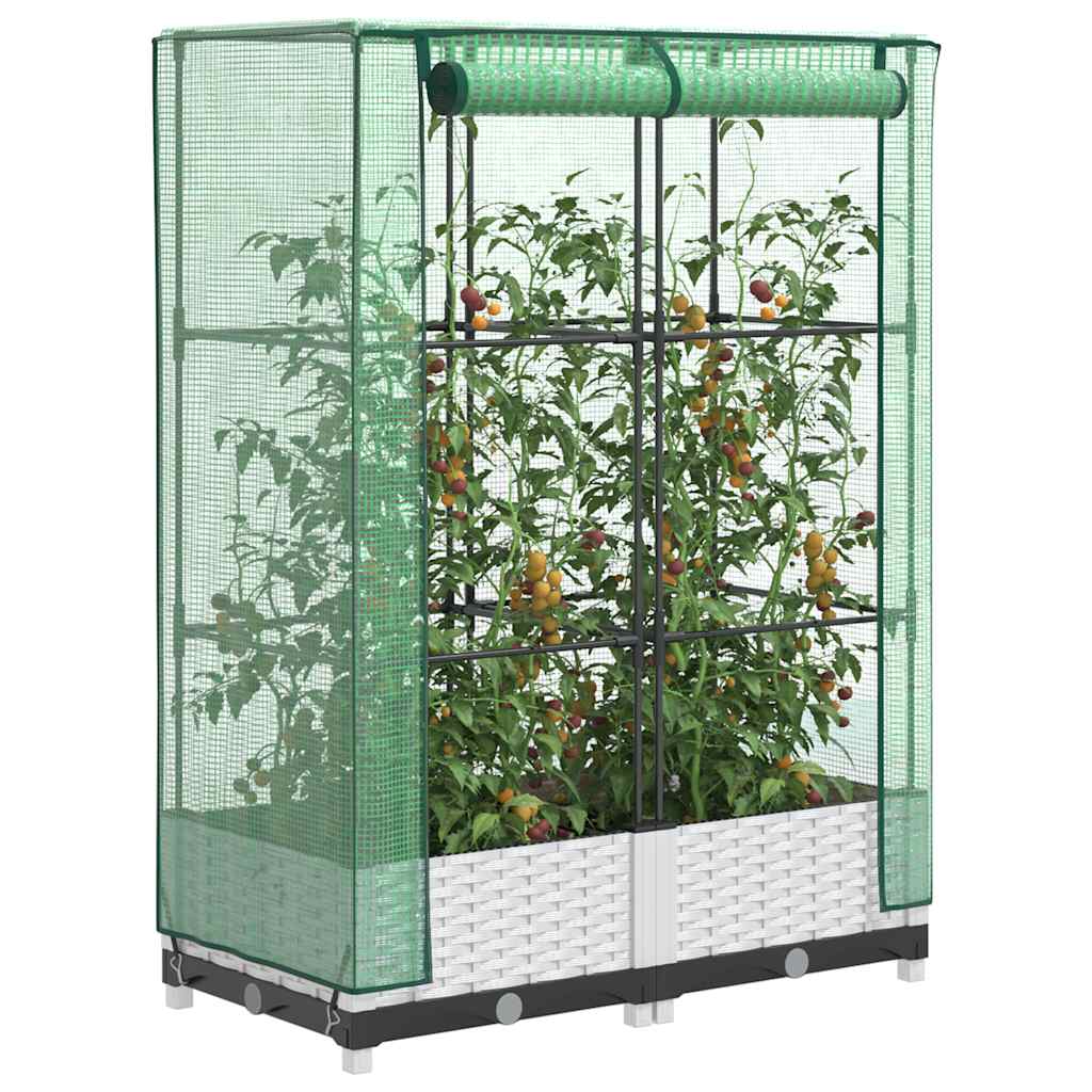 Povišena gredica s pokrovom za staklenik 80 x 40 x 123 cm