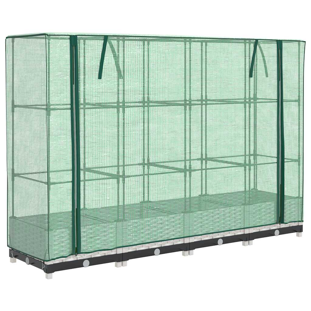 Povišena gredica s pokrovom za staklenik 160 x 40 x 123 cm