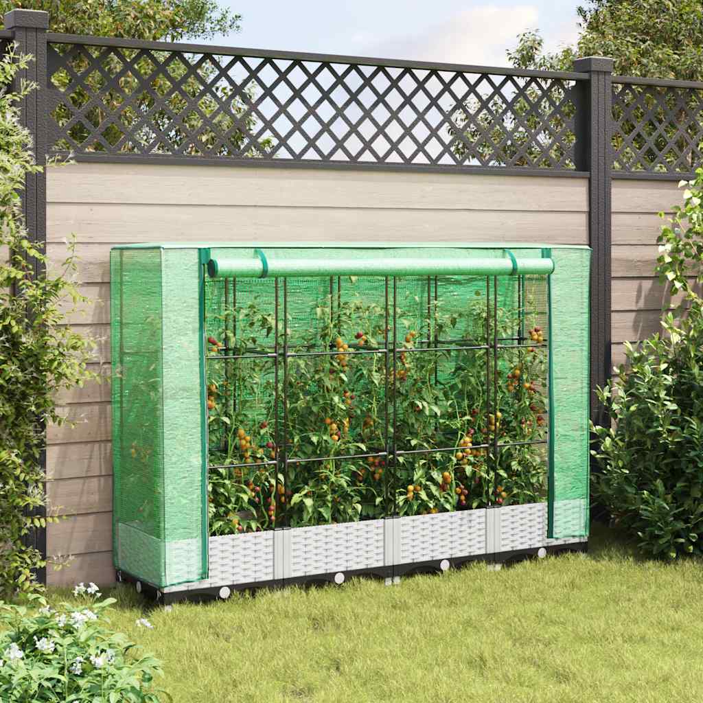 Povišena gredica s pokrovom za staklenik 160 x 40 x 123 cm