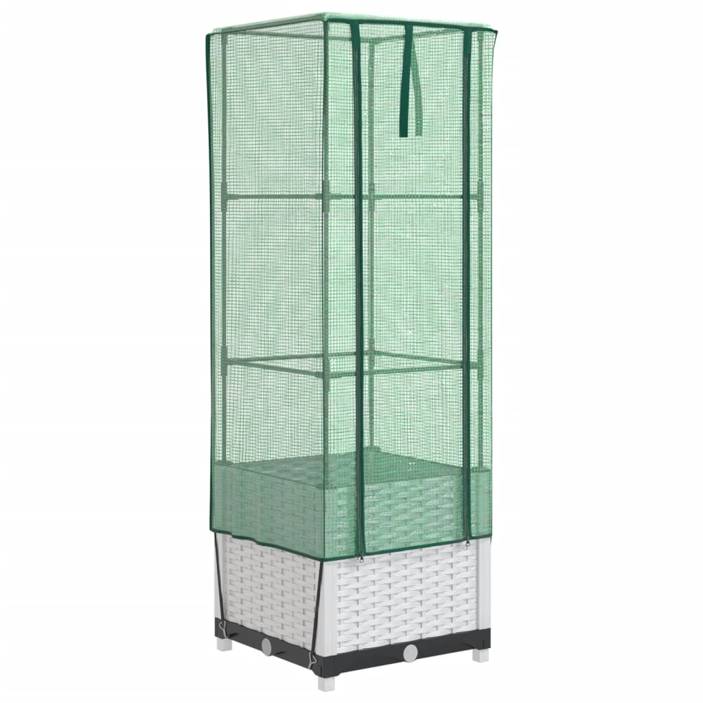 Povišena gredica s pokrovom za staklenik 40 x 40 x 139 cm