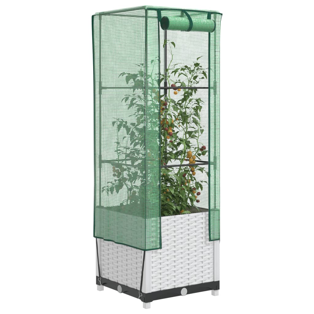 Povišena gredica s pokrovom za staklenik 40 x 40 x 139 cm