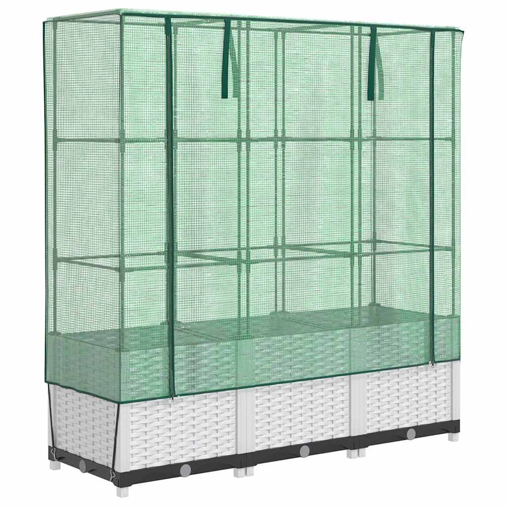 Povišena gredica s pokrovom za staklenik 120 x 40 x 138 cm