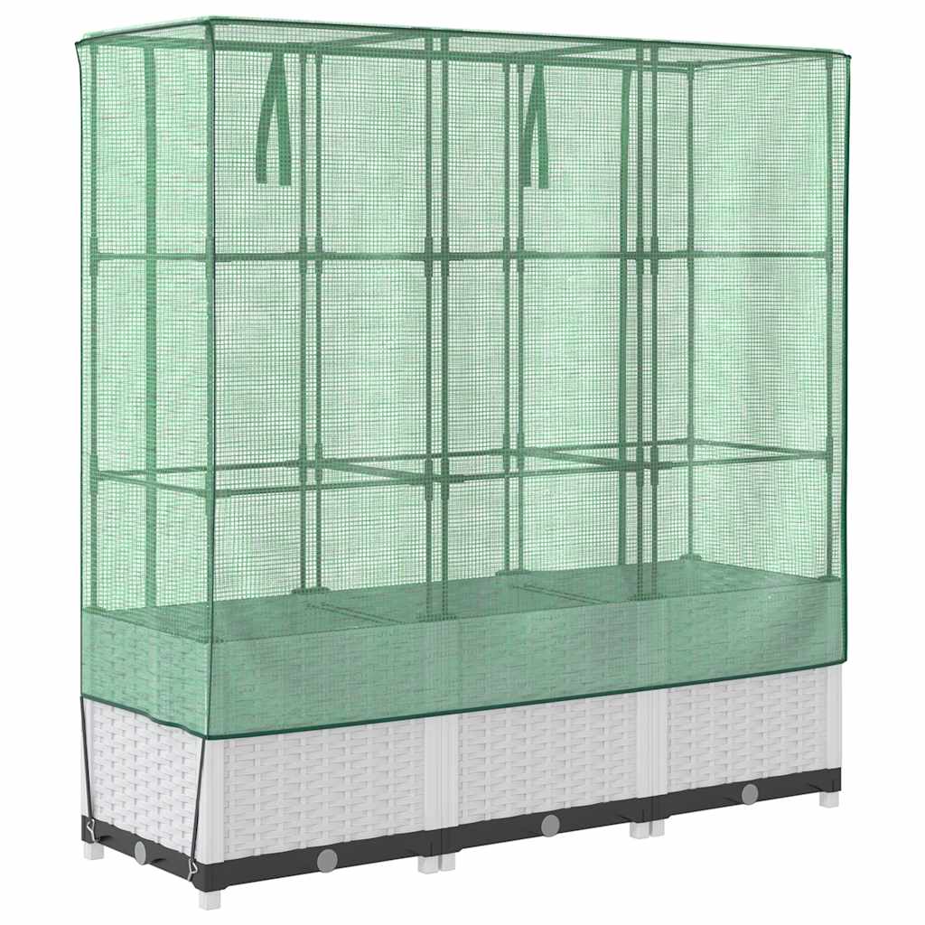 Povišena gredica s pokrovom za staklenik 120 x 40 x 138 cm