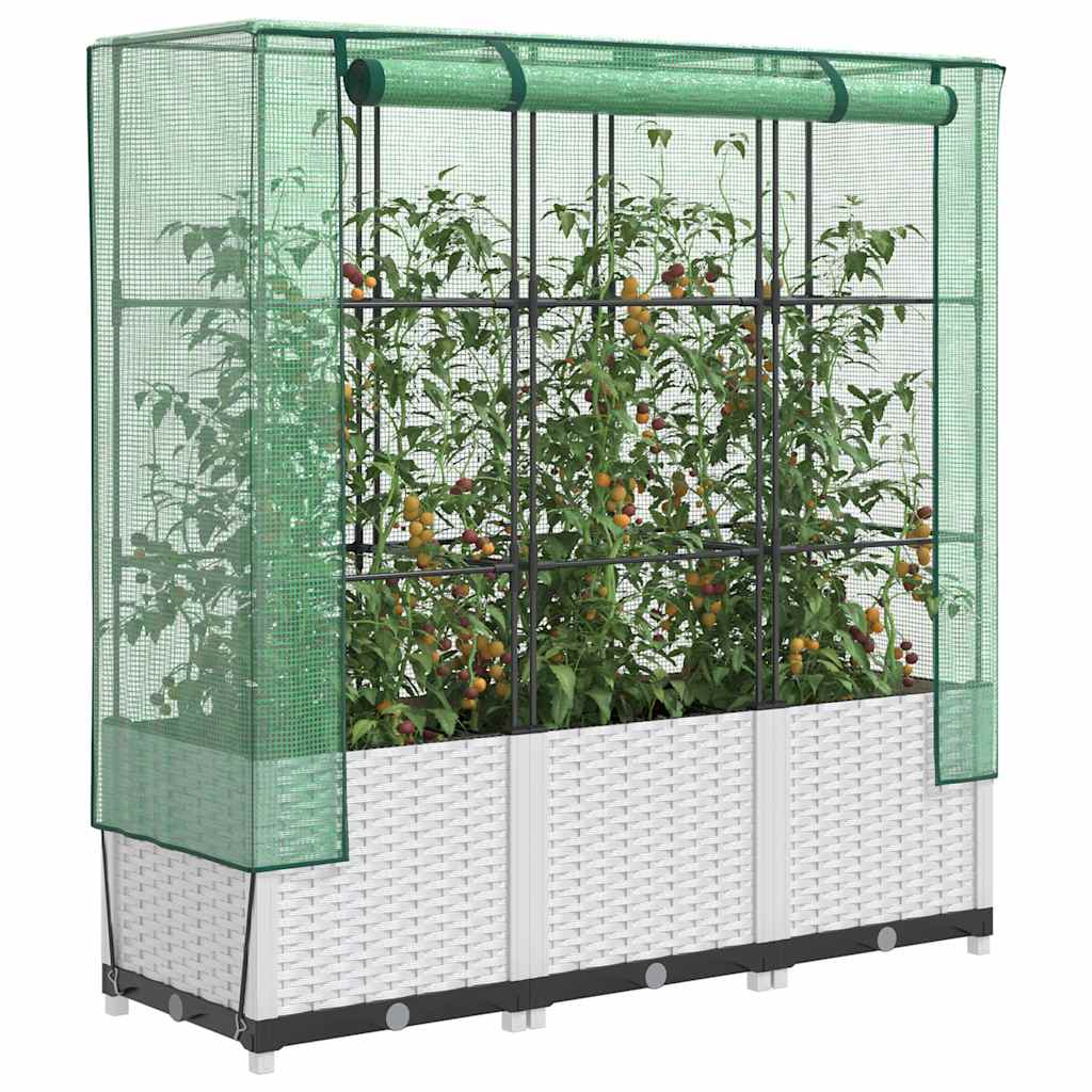 Povišena gredica s pokrovom za staklenik 120 x 40 x 138 cm