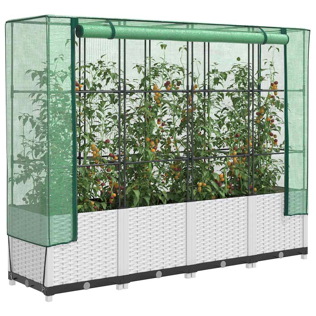Povišena gredica s pokrovom za staklenik 160 x 40 x 138 cm