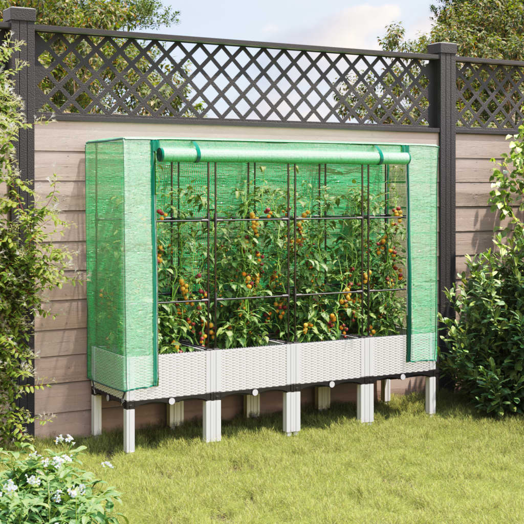 Povišena gredica s pokrovom za staklenik 160 x 40 x 140 cm