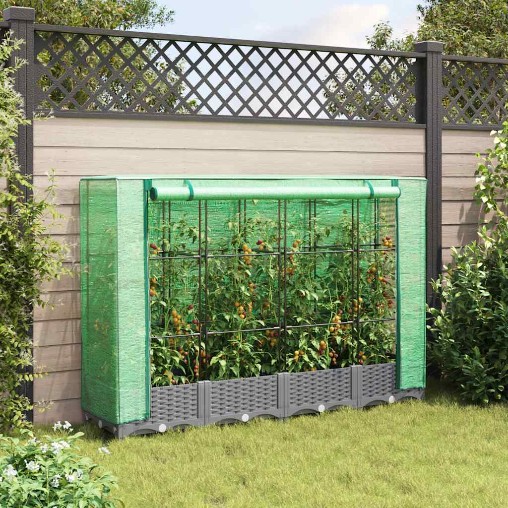 Povišena gredica s pokrovom za staklenik 160 x 40 x 123 cm