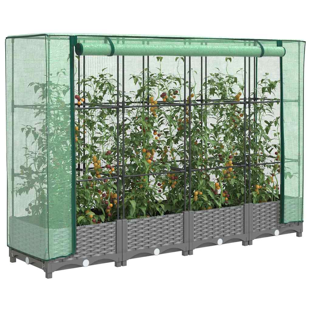 Povišena gredica s pokrovom za staklenik 160 x 40 x 123 cm