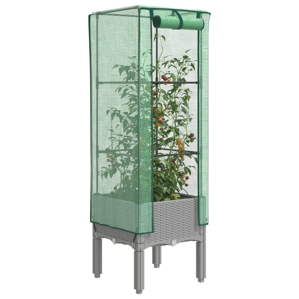 Povišena gredica s pokrovom za staklenik 40 x 40 x 140 cm