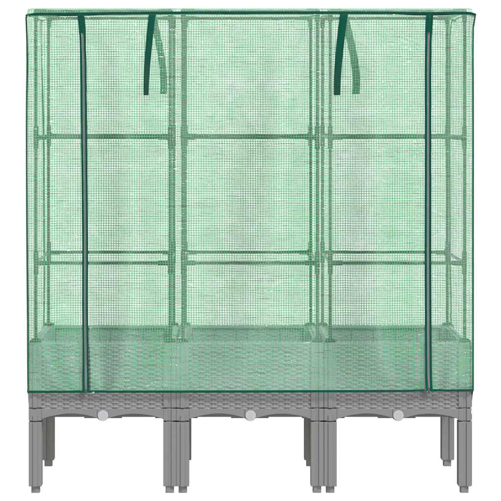 Povišena gredica s pokrovom za staklenik 120 x 40 x 140 cm