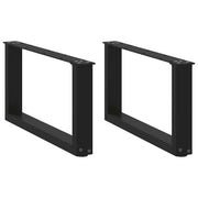 Noge za klub stolić U-oblik 2 kom Crne 70 x (30-31) cm Čelik