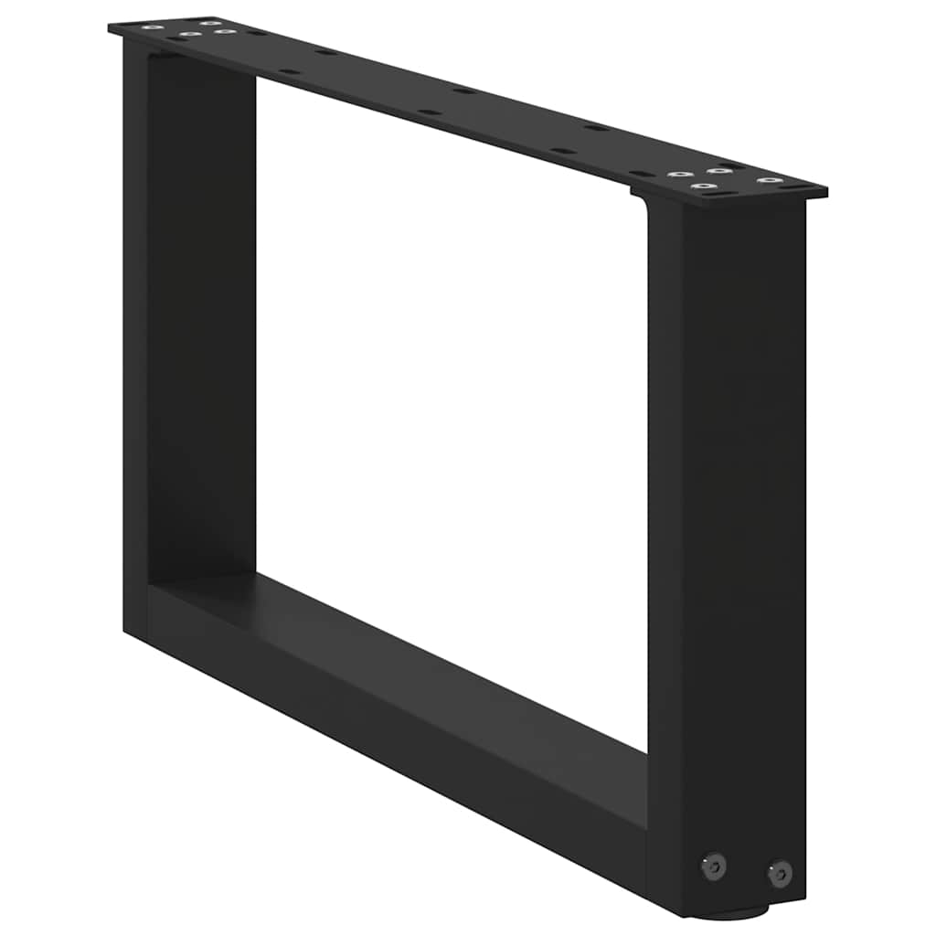 Noge za klub stolić U-oblik 2 kom Crne 70 x (30-31) cm Čelik
