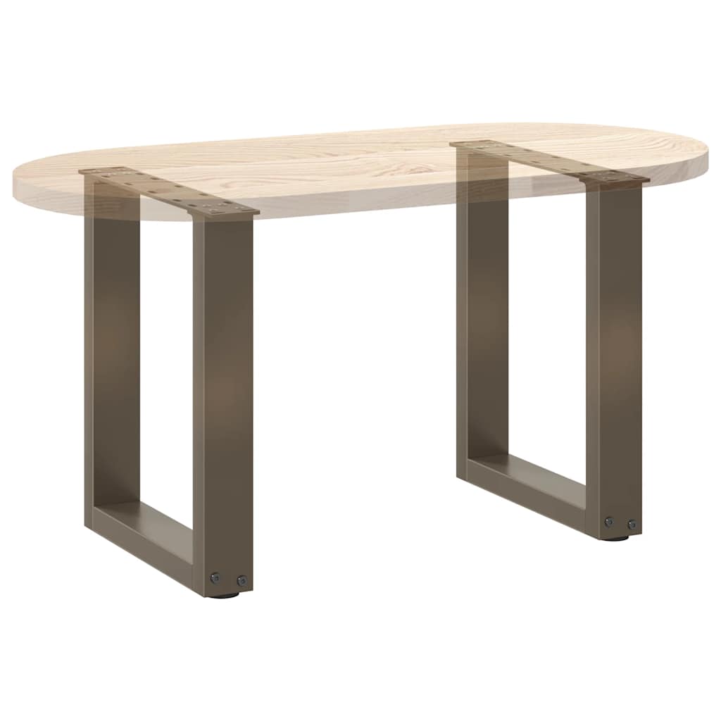Noge za klub stolić U-oblik 2 kom Prirodni čelik 38 x (42-43) cm Čelik