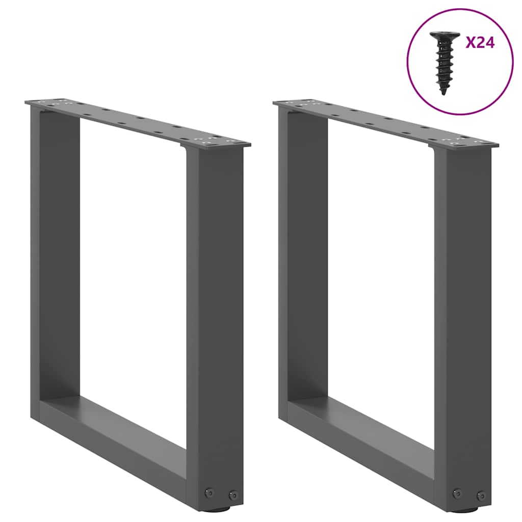 Noge za klub stolić U-oblik 2 kom antracit 50 x (42-43) cm čelik