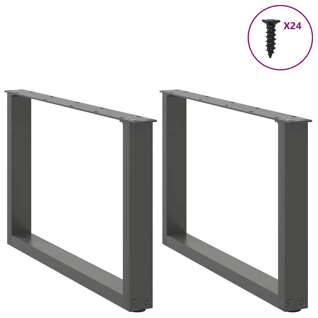Noge za klub stolić U-oblik 2 kom antracit 60 x (42-43) cm čelik