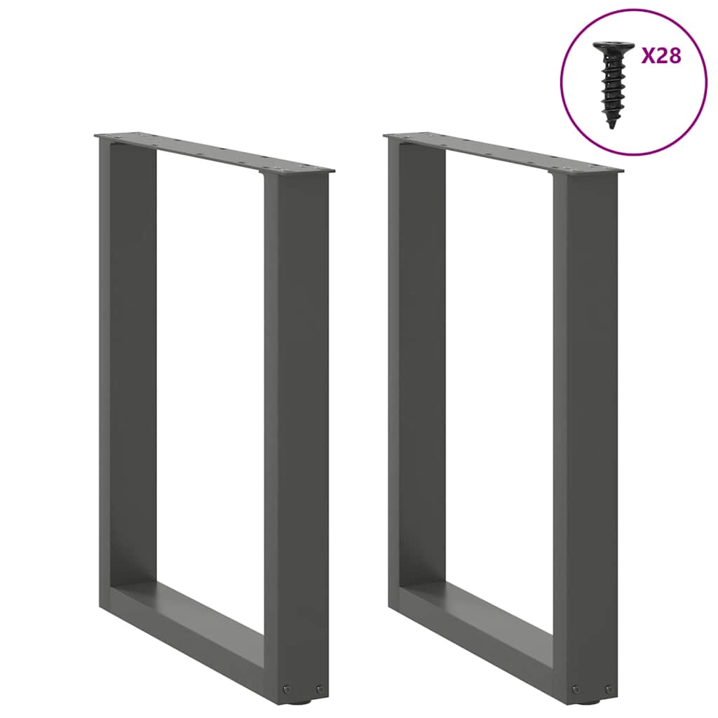 Noge za blagovaonski stol U-oblik 2 kom antracit 70 x (72-73) cm čelik