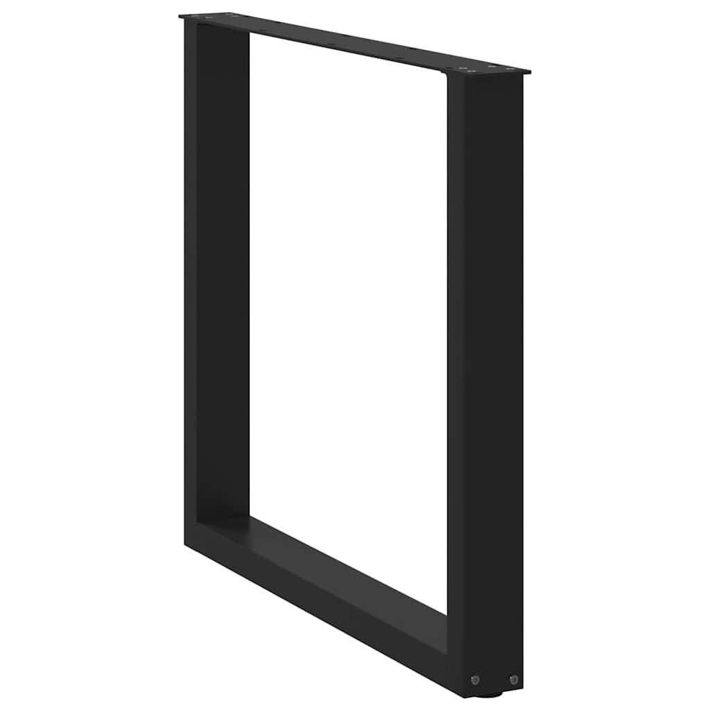 Noge za blagovaonski stol U-oblik 2 kom Crne 80 x (72-73) cm Čelik