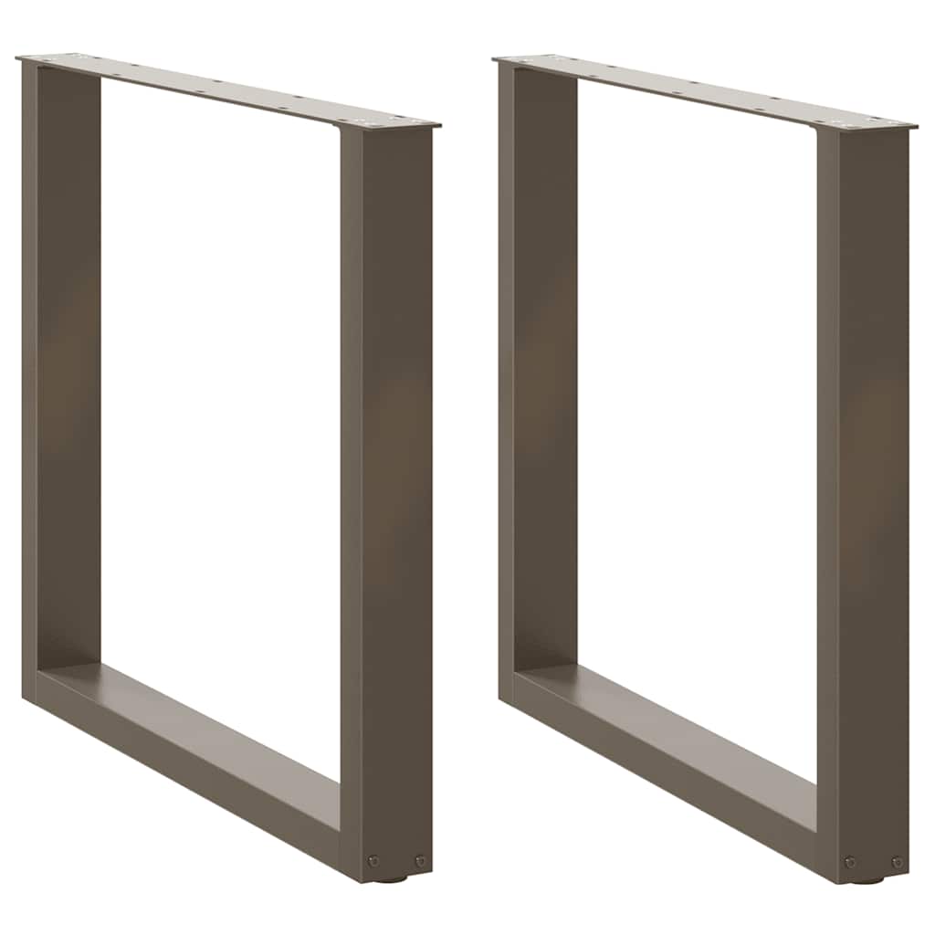 Noge za blagovaonski stol U-oblik 2 kom Prirodni čelik 80 x (72-73) cm Čelik