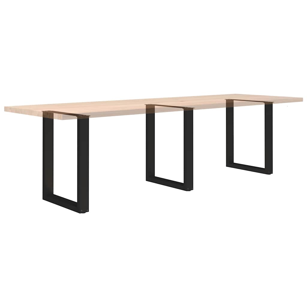 Noge za blagovaonski stol U-oblik 3 kom Crne 70 x (72-73) cm Čelik