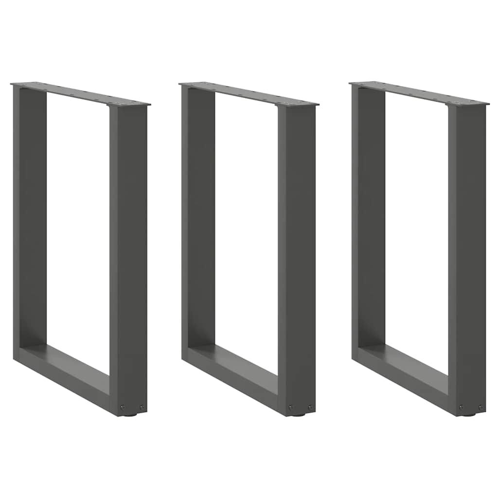 Noge za blagovaonski stol U-oblik 3 kom antracit 70 x (72-73) cm čelik