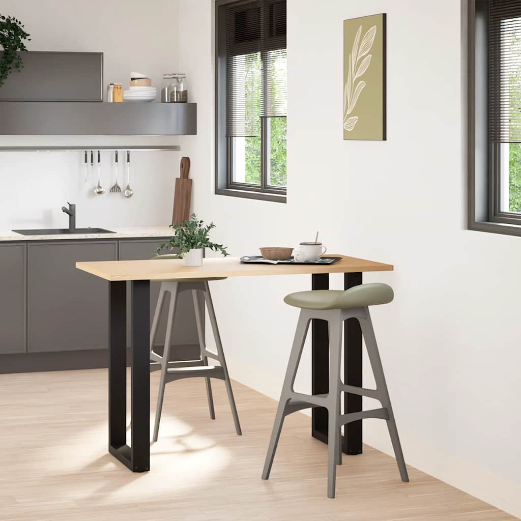 Noge za barski stol U-oblika 2 kom Crne 50 x (90-91) cm Čelik