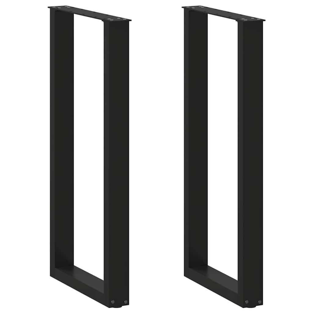 Noge za barski stol U-oblika 2 kom Crne 40 x (100-101) cm Čelik